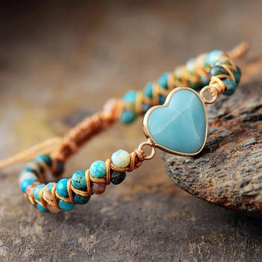 Blue Sky Heart Amazonite Bracelet-Your Soul Place